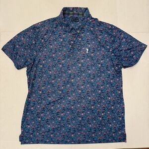 William Murray‎ Chicas N Floritas Golf Polo XL Floral All Over Print Polyester